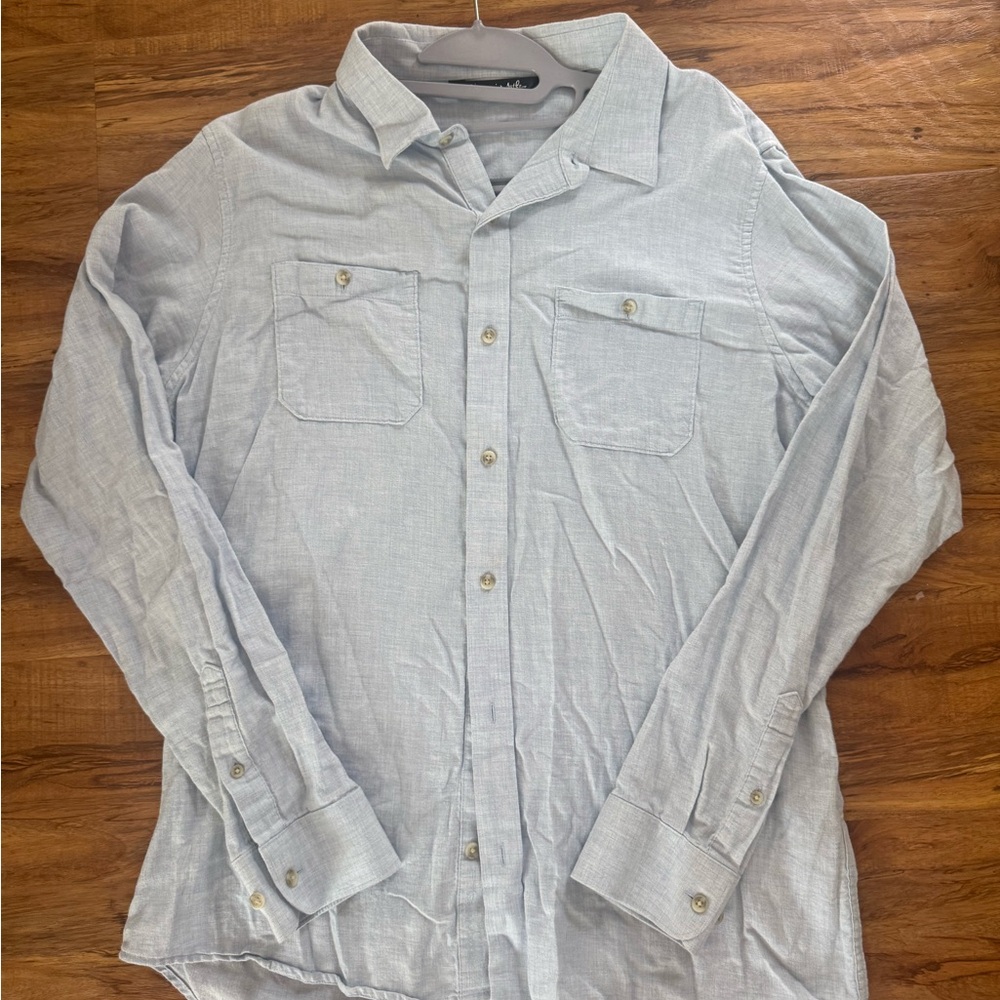 Travis Mathew Light Gray Casual Button-Down Shirt